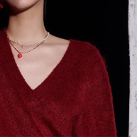 Golden Strawberry Multi-layer Pearl Necklace