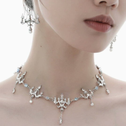 Crystal Chandelier Tassel Necklace