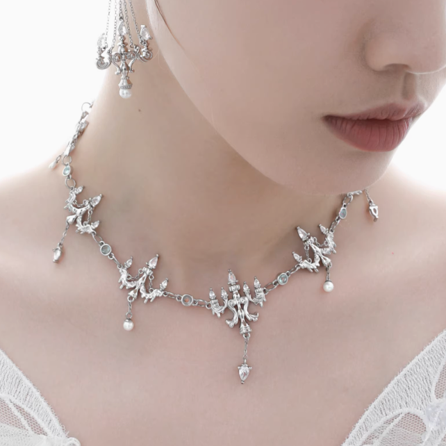 Crystal Chandelier Tassel Necklace
