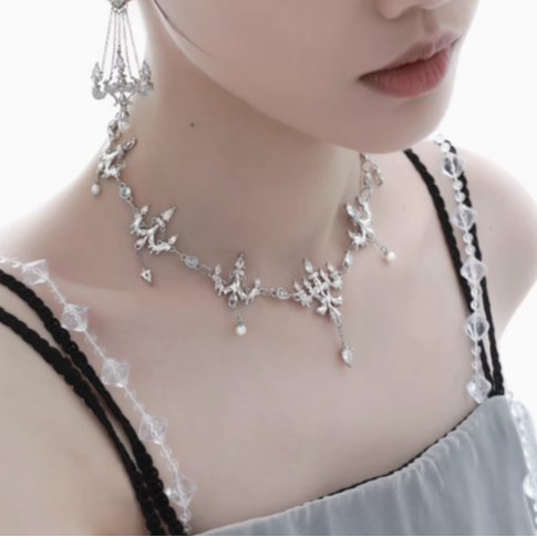 Crystal Chandelier Tassel Necklace