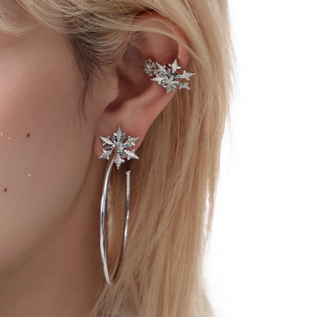 Snowflake Circle Earrings