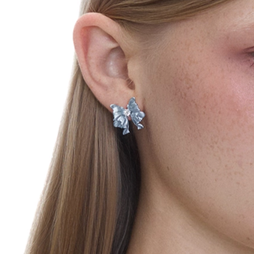 Silk-Texture Butterfly Mermaid Tail Earrings