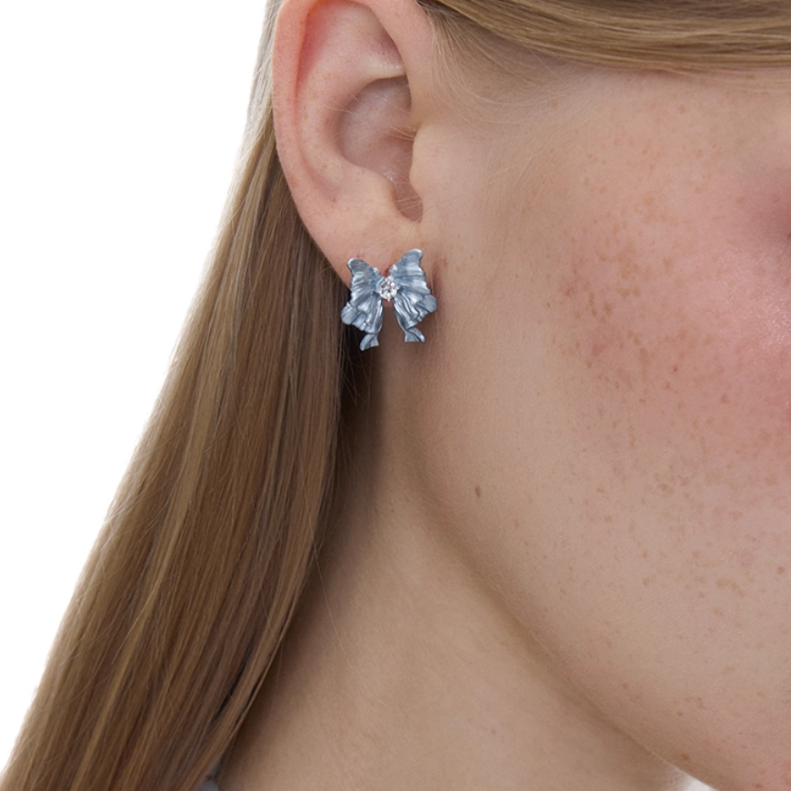 Silk-Texture Butterfly Mermaid Tail Earrings