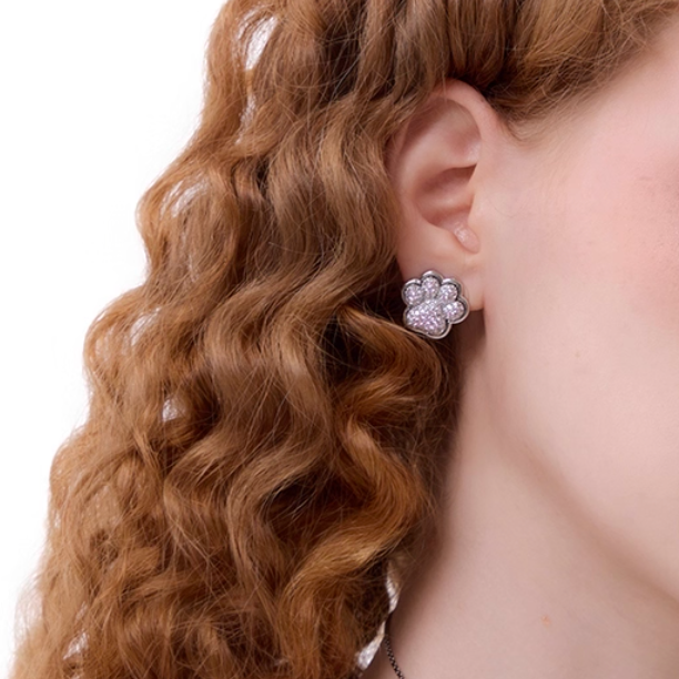 Blush Cat & Paw Earrings
